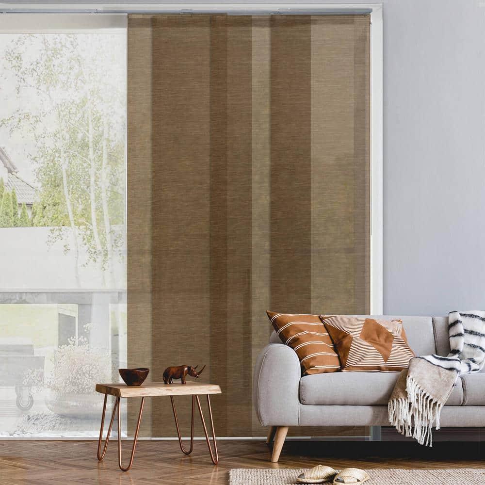GoDear Design Adjustable Sliding Panel Track Blind 45.8"- 86" W x 96" H, Vertical Blinds, Semi-sheer, Almond