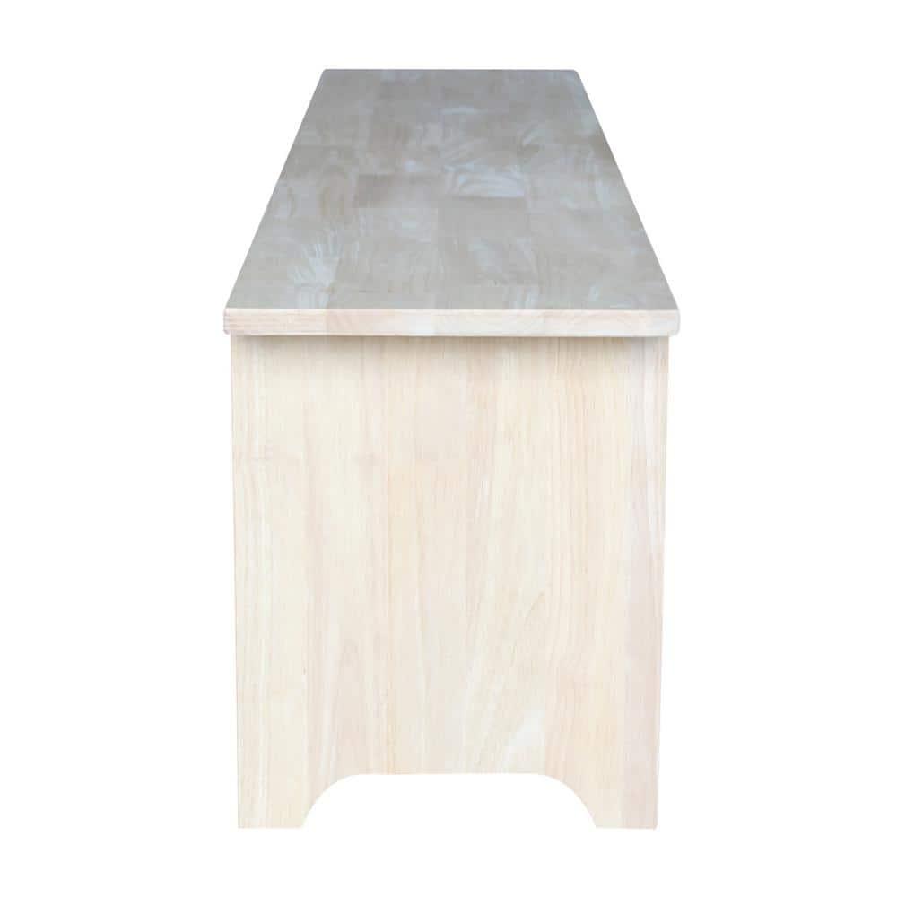 60" Brookstone Bench - International Concepts: Solid Wood, Unfinished, Parawood, Seats 2