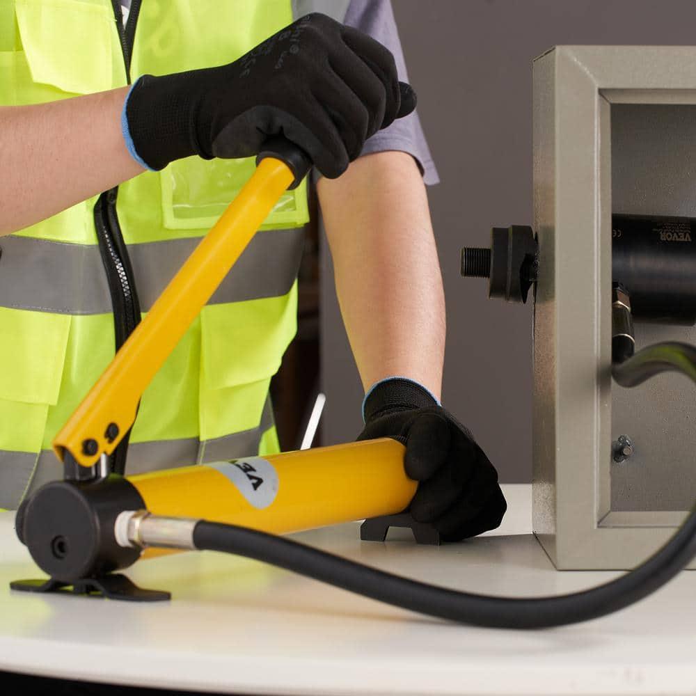 VEVOR Hydraulic Knockout Punch Kit, 10 Ton 1/2" to 2" Conduit Hole Cutter Set, KO Tool Kits with Puncher 6 Piece, Metal Sheet Driver Tools, Yellow