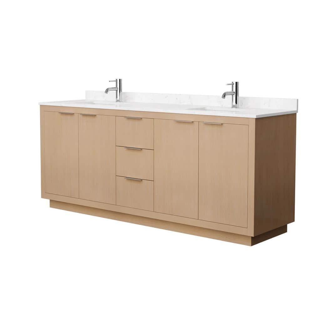 Wyndham Collection Maroni 80'' Double Bathroom Vanity with Marble Top