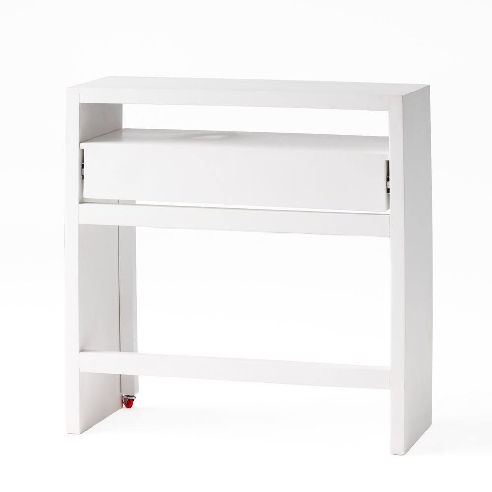 Noble House Elina Mango Wood Secretary Desk with Storage, White