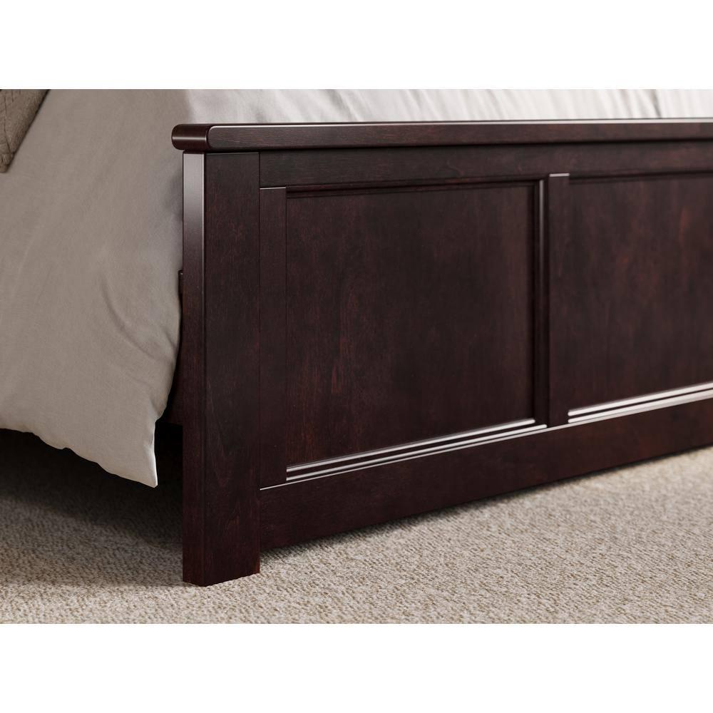 AFI Charlotte Queen Solid Wood Low Profile Platform Bed with Matching Footboard, Espresso