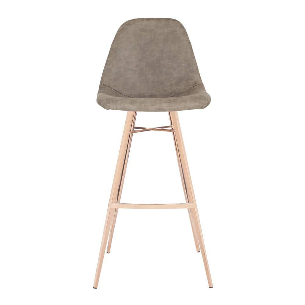 Mathison Bar Stool  - FOX3011 - Taupe/Copper - Safavieh Couture