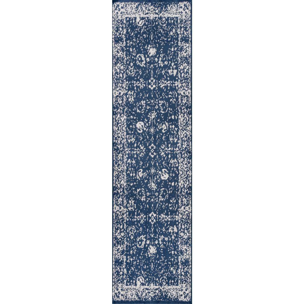 2'x8' Soleiman Modern Persian Runner Rug, Navy - JONATHAN Y