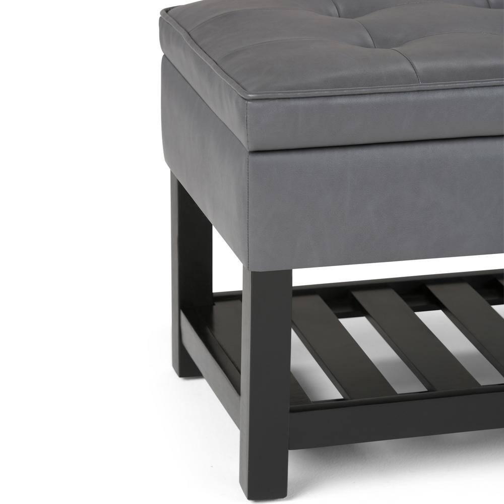 Simpli Home Cosmopolitan 44"W Transitional Tufted Storage Ottoman Bench with Lift Top