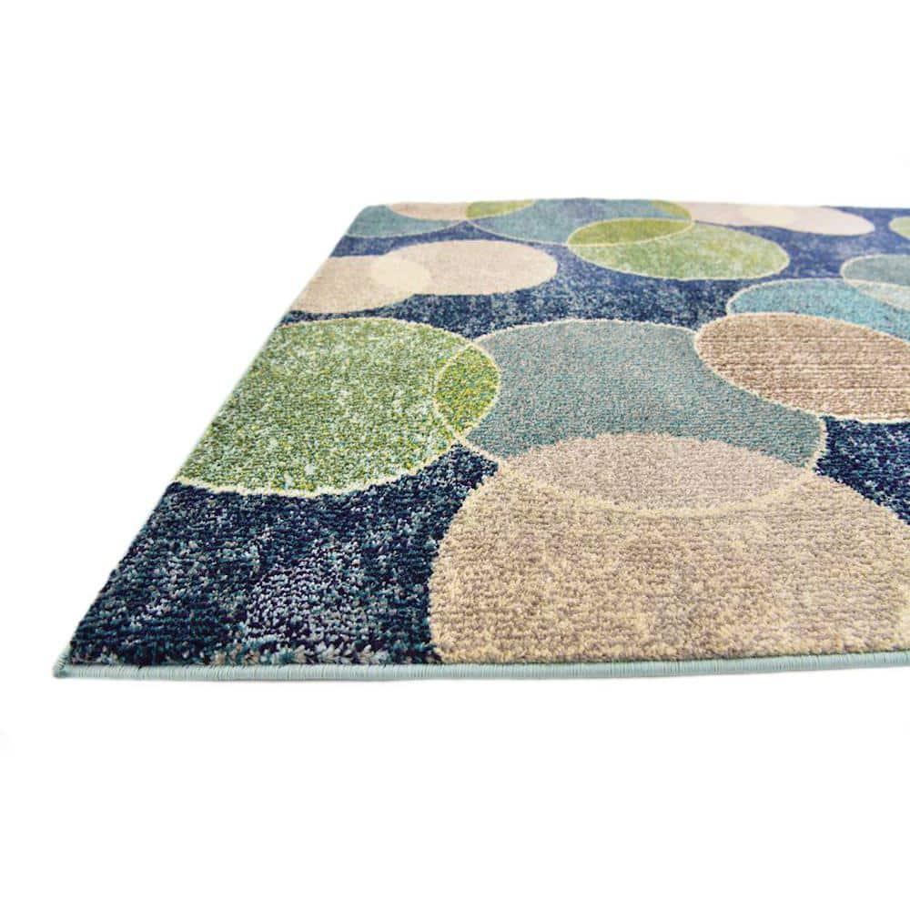 Unique Loom 4' 1 x 6' 1 Navy Blue Chromatic Seaside Area Rug