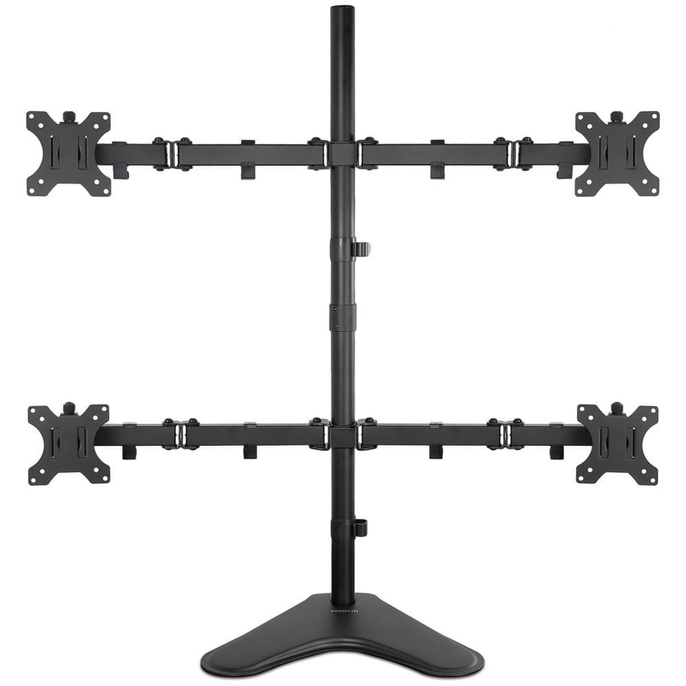 Mount-it Mount-It Quad Monitor Stand | Height Adjustable Standing 4 Screen Mount Fits Monitors Up to 32 in.