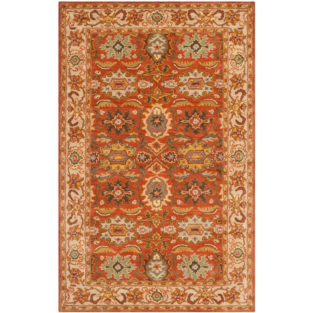 Heritage HG734 Handmade Area Rug - 6'x9' - Rust/Beige - Safavieh