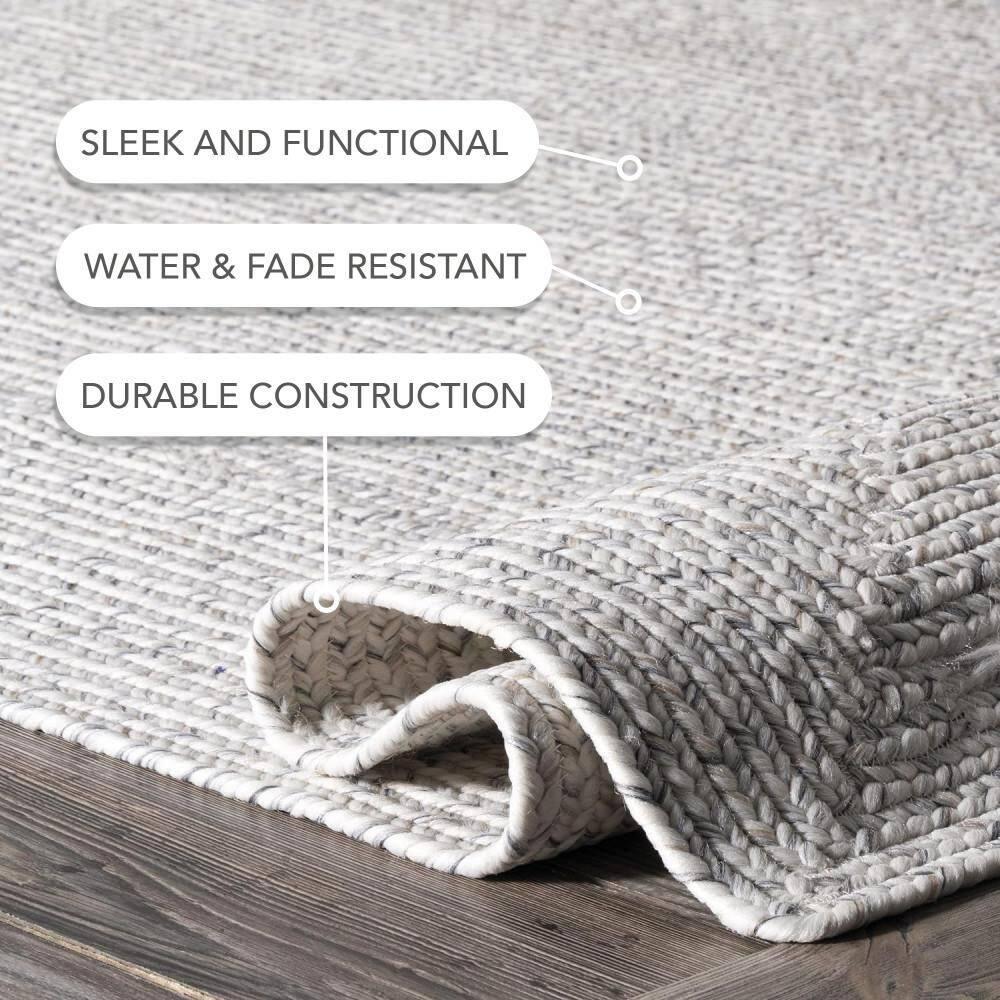 nuLOOM Wynn Braided Indoor/Outdoor Ivory 12' x 15' Casual Area Rug