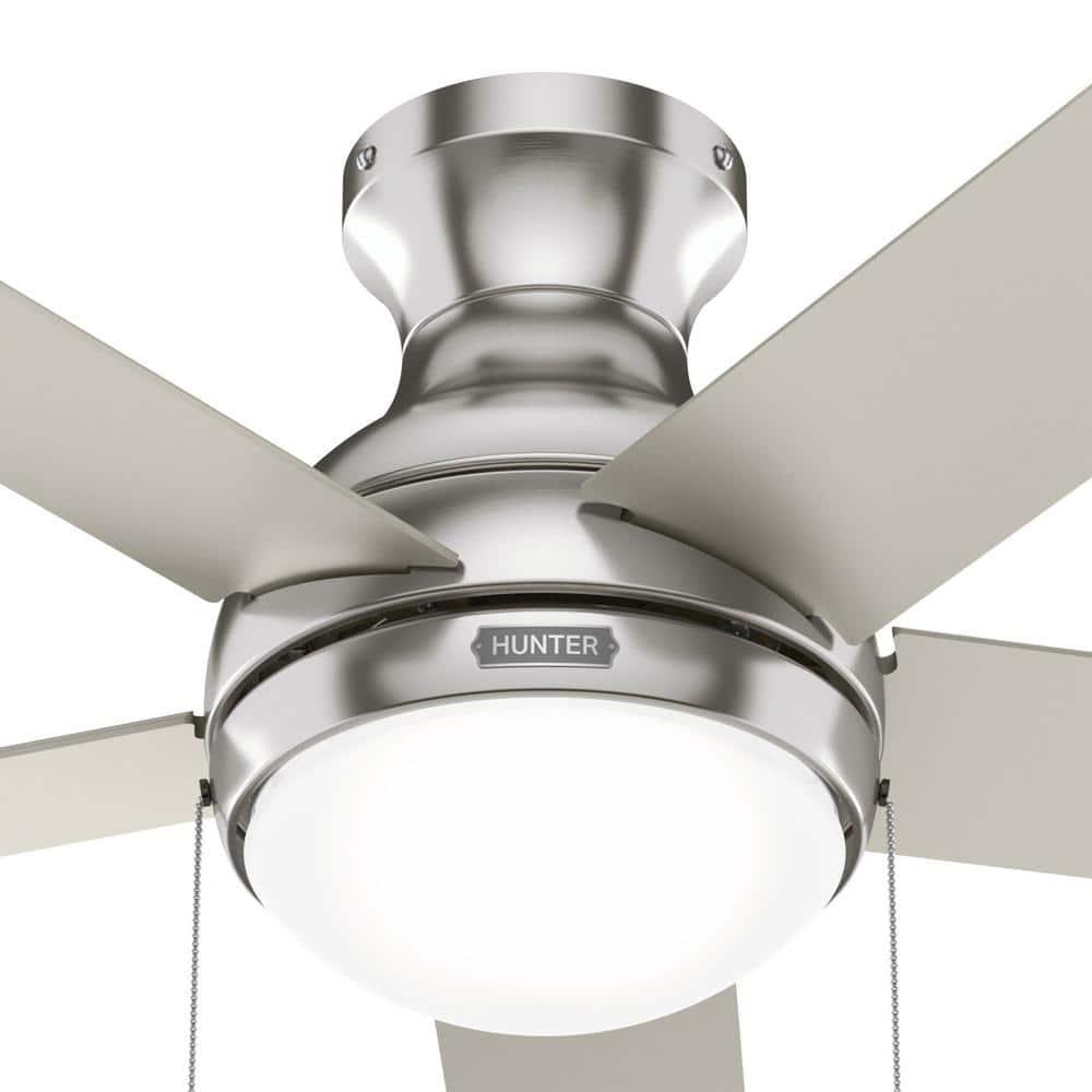 44" Aren 5 - Blade Flush Mount Ceiling Fan with Pull Chain and Light Kit Included