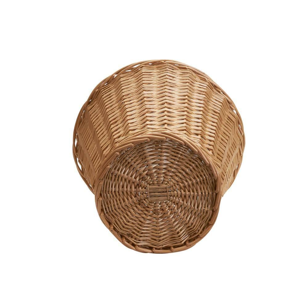 Household Essentials Willow Wicker Waste Basket, Medium, Handwoven with Built-In Plastic Liner, Durable and Attractive Weave, Tapered Design, Compact, Eco-Friendly, Easy to Clean, Natural