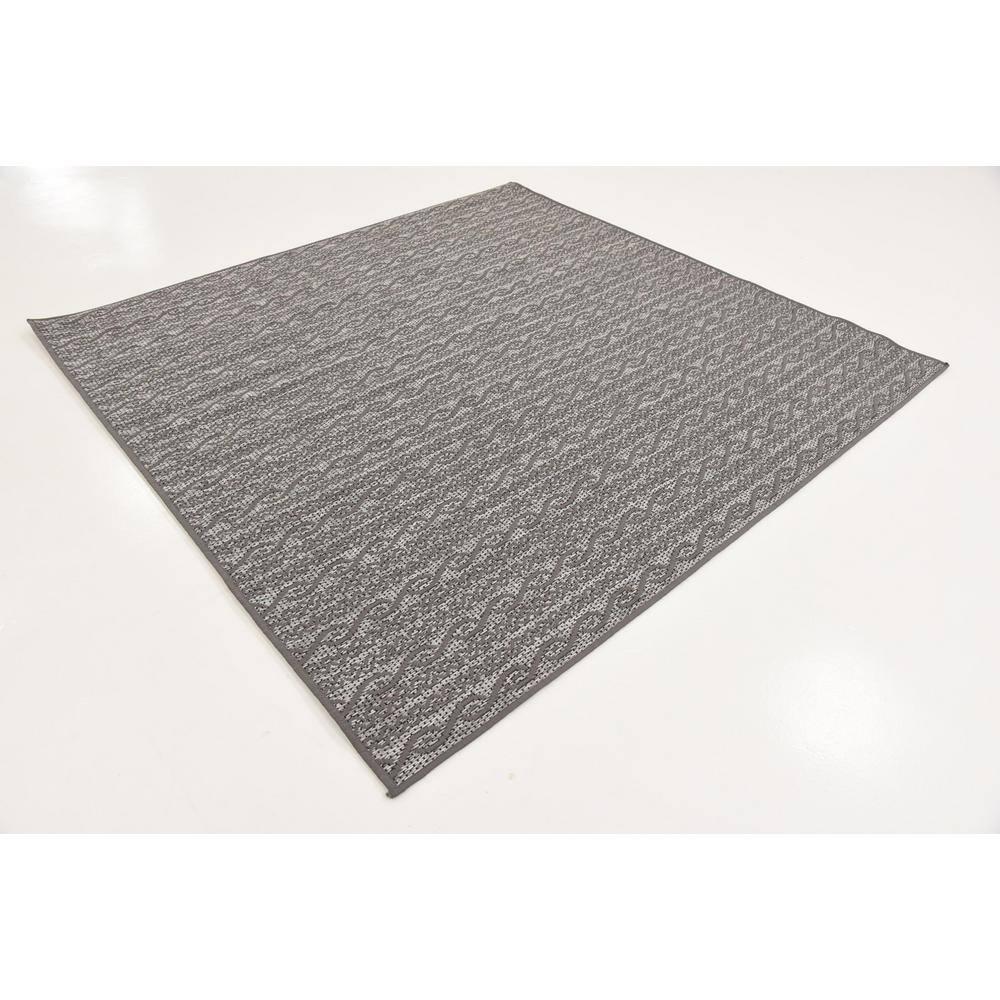 Unique Loom 6' 0 x 6' 0 Square Gray Outdoor Modern Links Area Rug