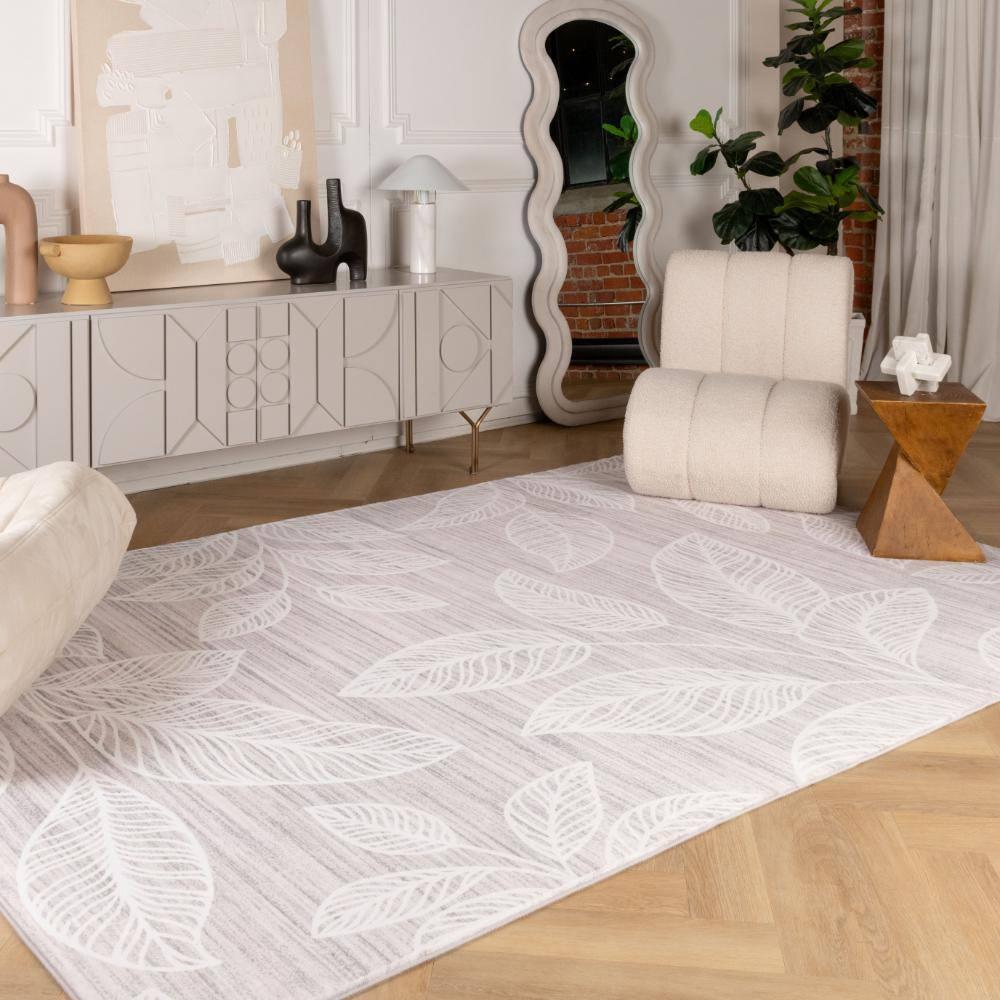 Rug Branch Blossom Modern Floral Cream Beige Indoor Soft Area Rug - 7' x 10'