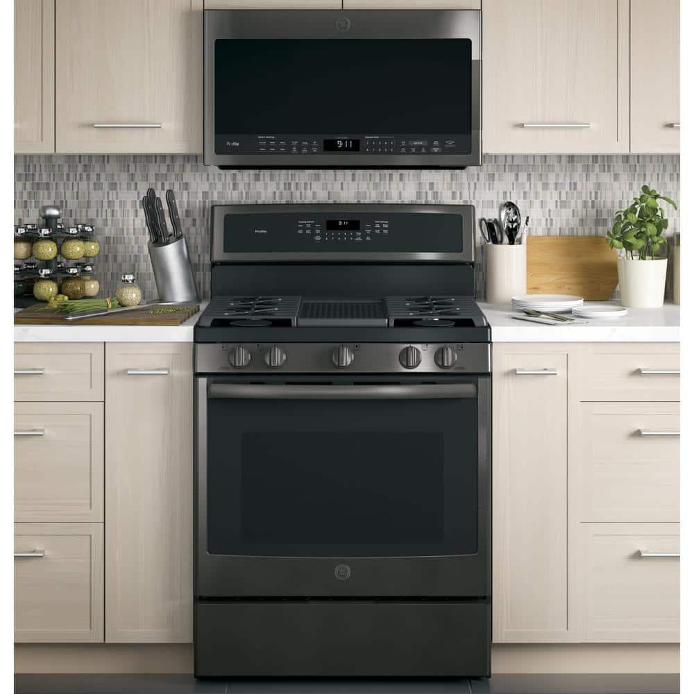 GE Profile™ 30" 2.1 Cu. Ft. Over-the-Range Convertible Microwave with Sensor Cooking PVM9005BLTS