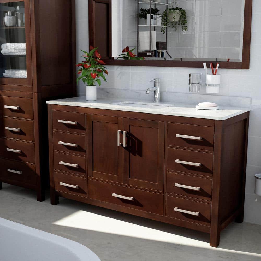 Wyndham Collection Sheffield 59" Freestanding Single Vanity Base Only