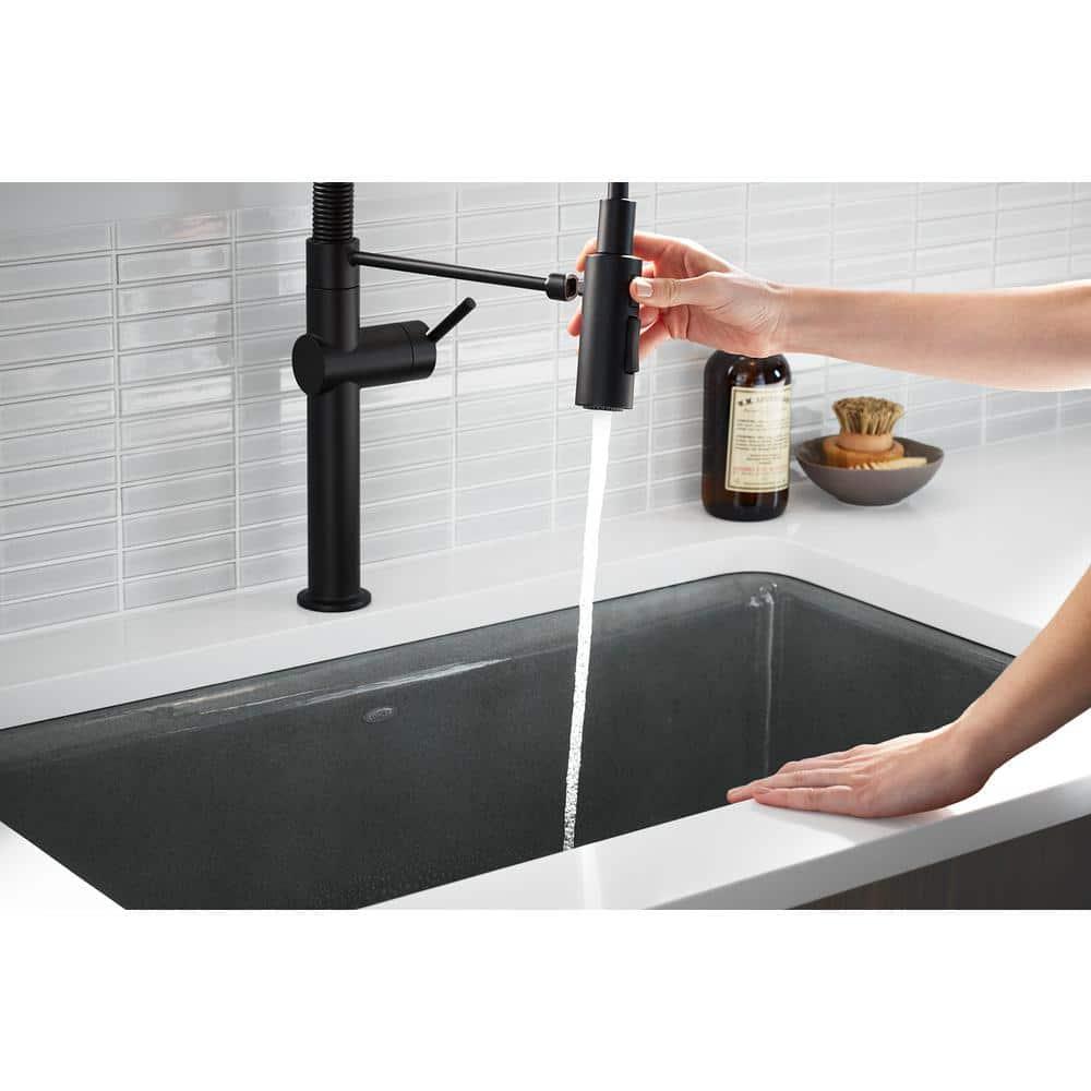 Kohler Crue Single Handle Pull Down Kitchen Faucet with Three-Function Pull Down Sprayer