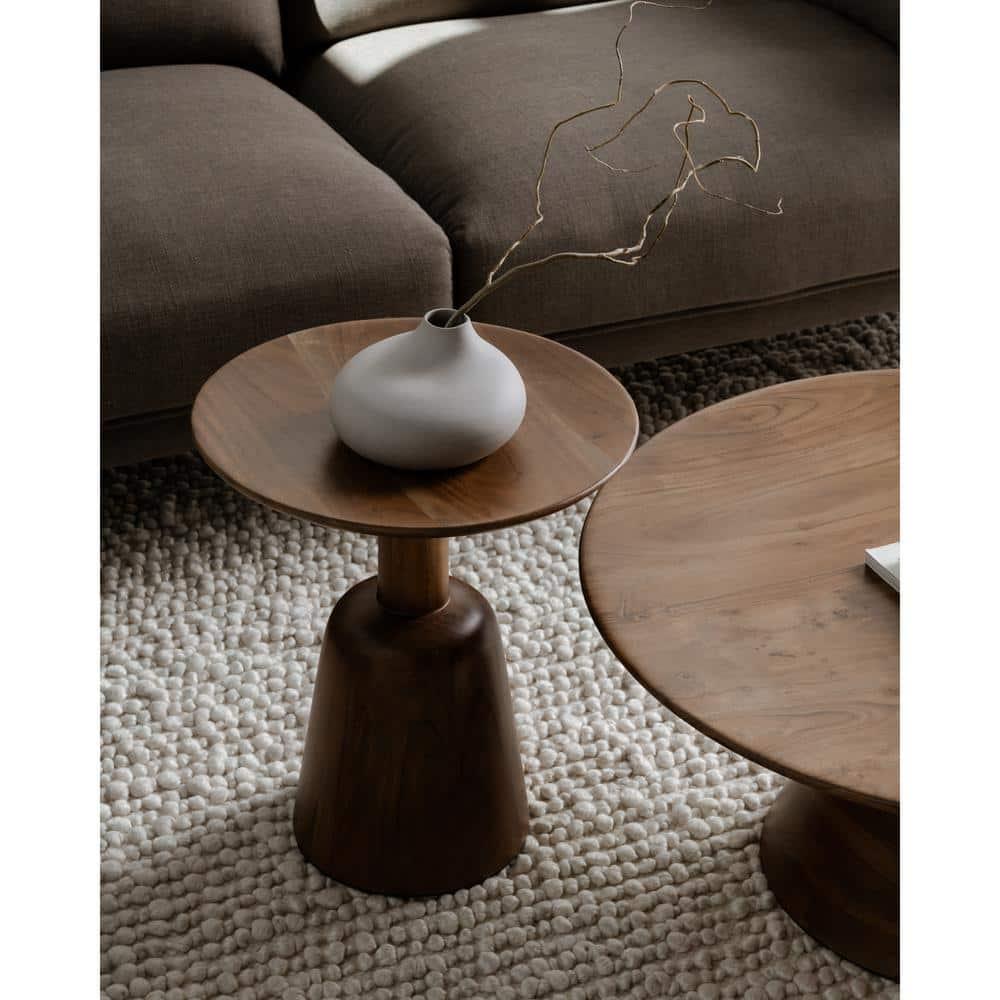 Dalton Round Coffee Table - Dark Acacia