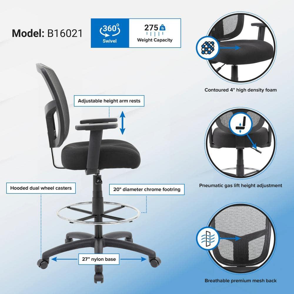 Boss Office Products Contract Mesh Drafting Stool