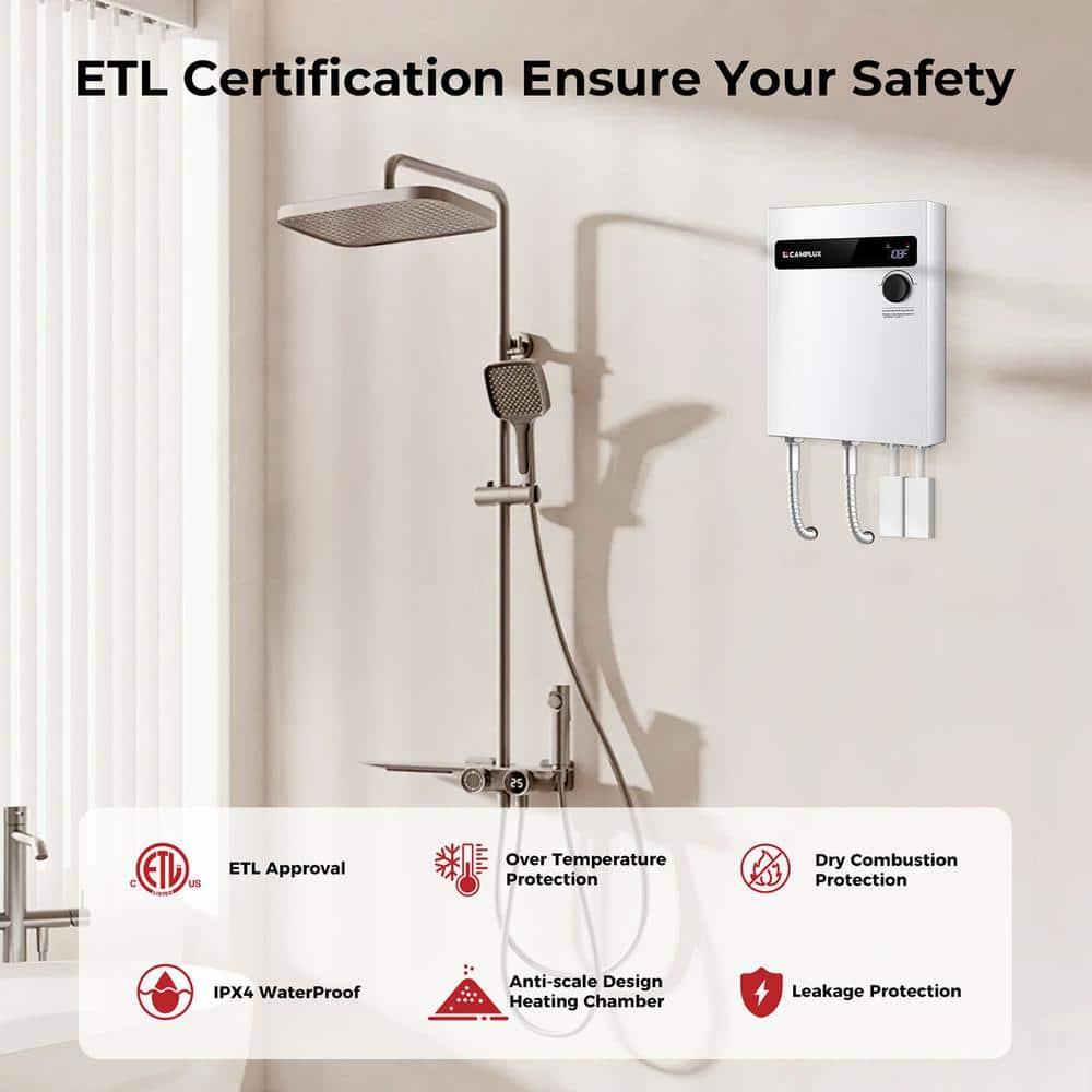 CAMPLUX 24 kW 4.7 GPM 240-Volt Electric Tankless Water Heater