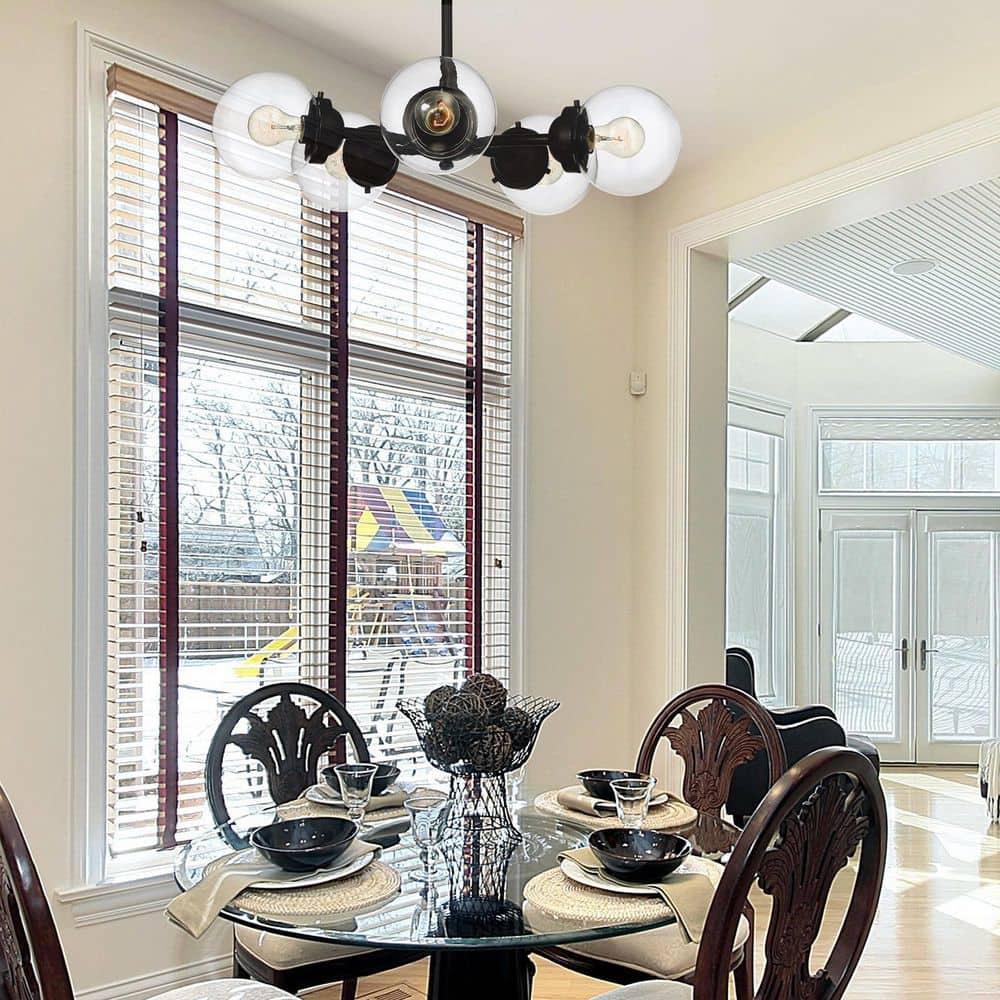 95985-ORB Knoll - Five Light Chandelier, Oil Rubbed Finish with Clear Glass