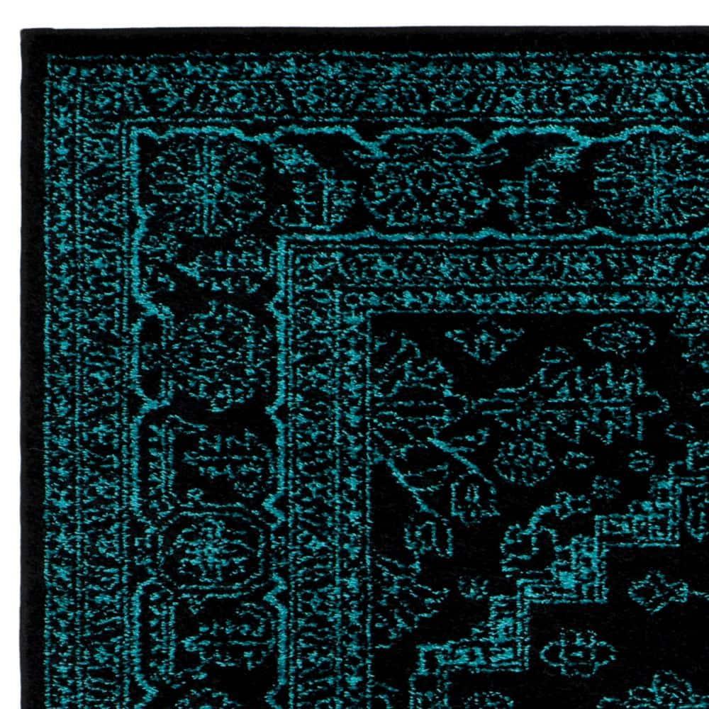 Adirondack ADR108 Power Loomed Area Rug - Black/Teal - 8'x10' - Safavieh.