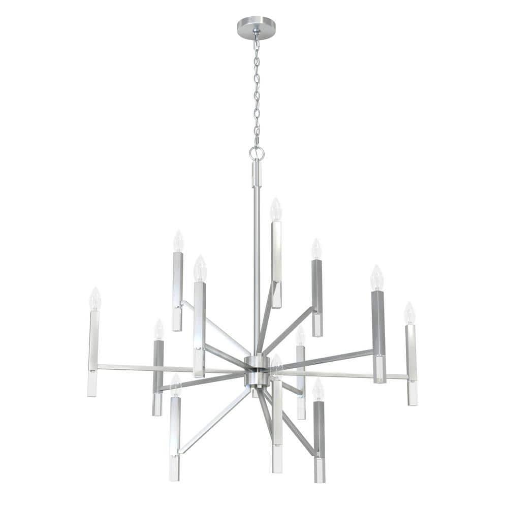Sunjai 12 Light 3-Tier Sputnik Modern Linear Chandelier