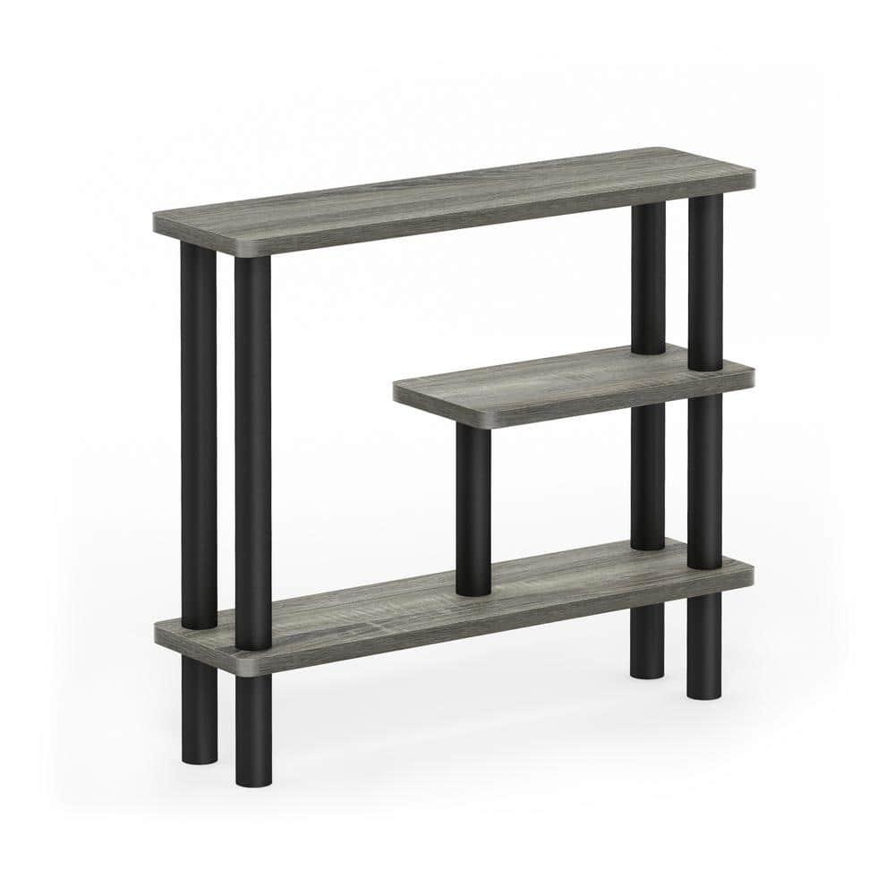 Furinno 18138GYW-BK Turn-N-Tube Slim Space Saving Storage Rack French Oak - Grey & Black