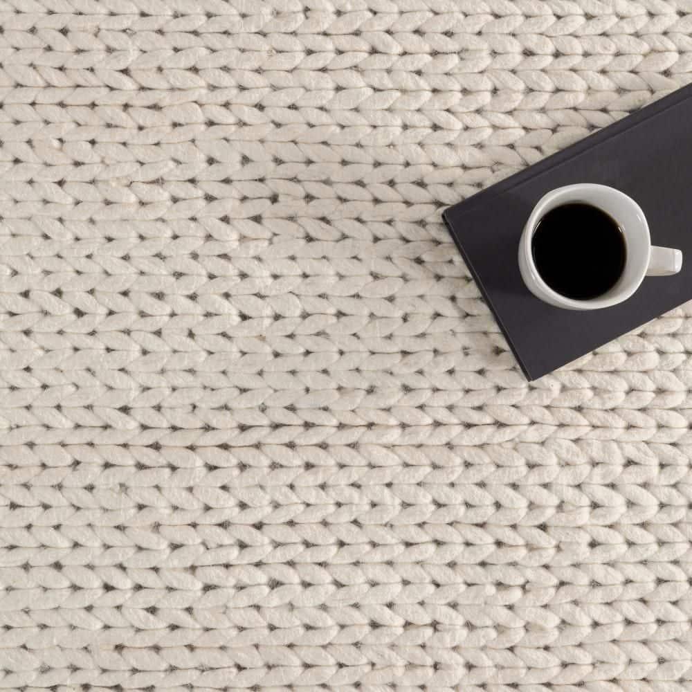 nuLOOM Penelope Braided Wool Off White 5' x 8' Farmhouse Area Rug