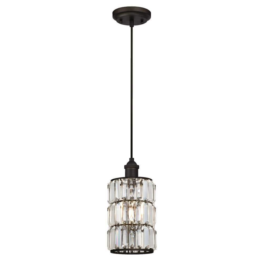 Westinghouse Sophie Mini Pendant Oil Rubbed Bronze Finish Crystal Prism Glass