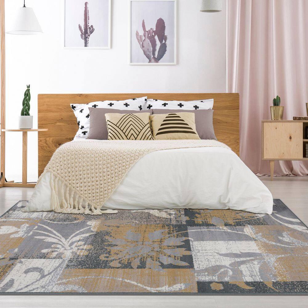 Superior Pastiche Floral Indoor Area Rug, 8' x 10', Camel