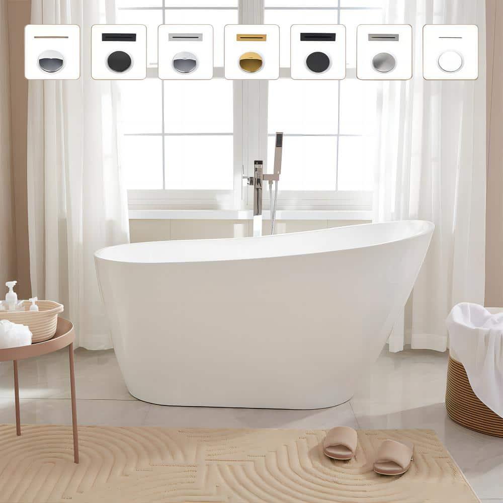 55.3" X 28.3" Freestanding Soaking Bathtub