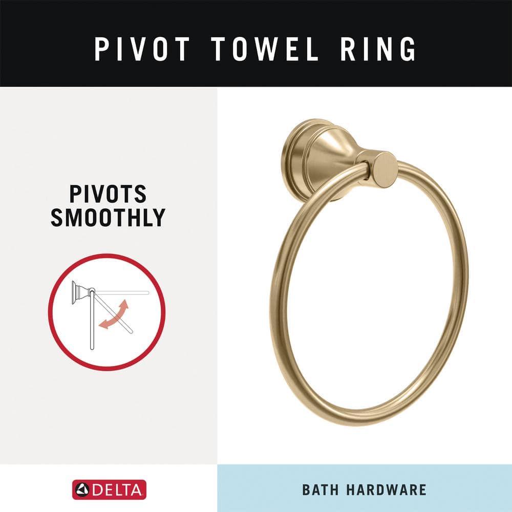 Delta Chamberlain Wall Mount Round Closed Towel Ring Bath Hardware Accessory in Champagne Bronze