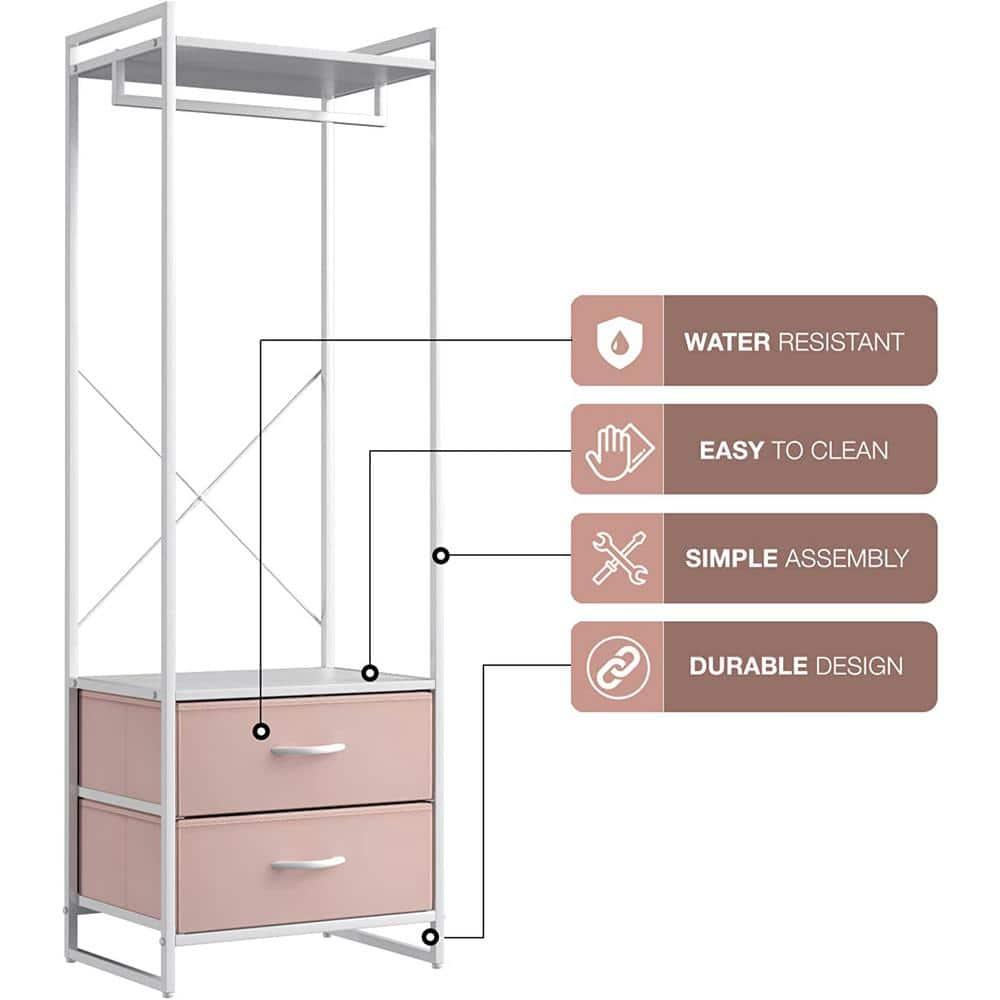 Sorbus Sorbus 2 Drawer Clothing Rack with Wood Top and Steel Frame