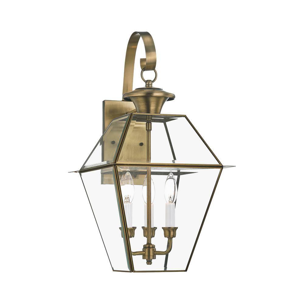 Livex Lighting Westover 3 - Light Wall Light in  Antique Brass