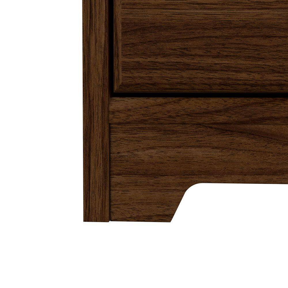 Modern Walnut Tall Office Storage Cabinet with Adjustable Shelving