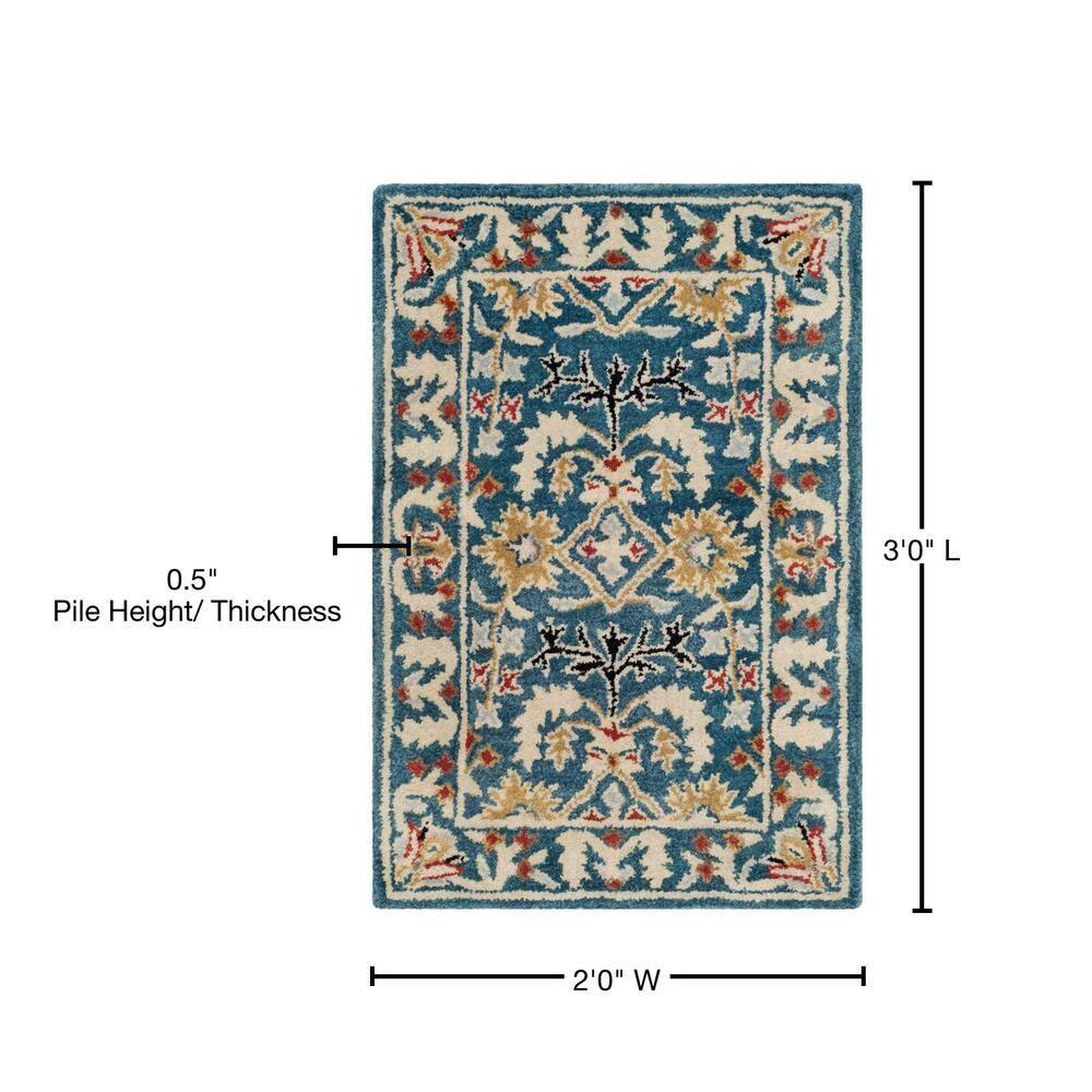 Antiquity AT64 Hand Tufted Accent Rug - Dark Blue/Multi - 2'x3' - Safavieh.