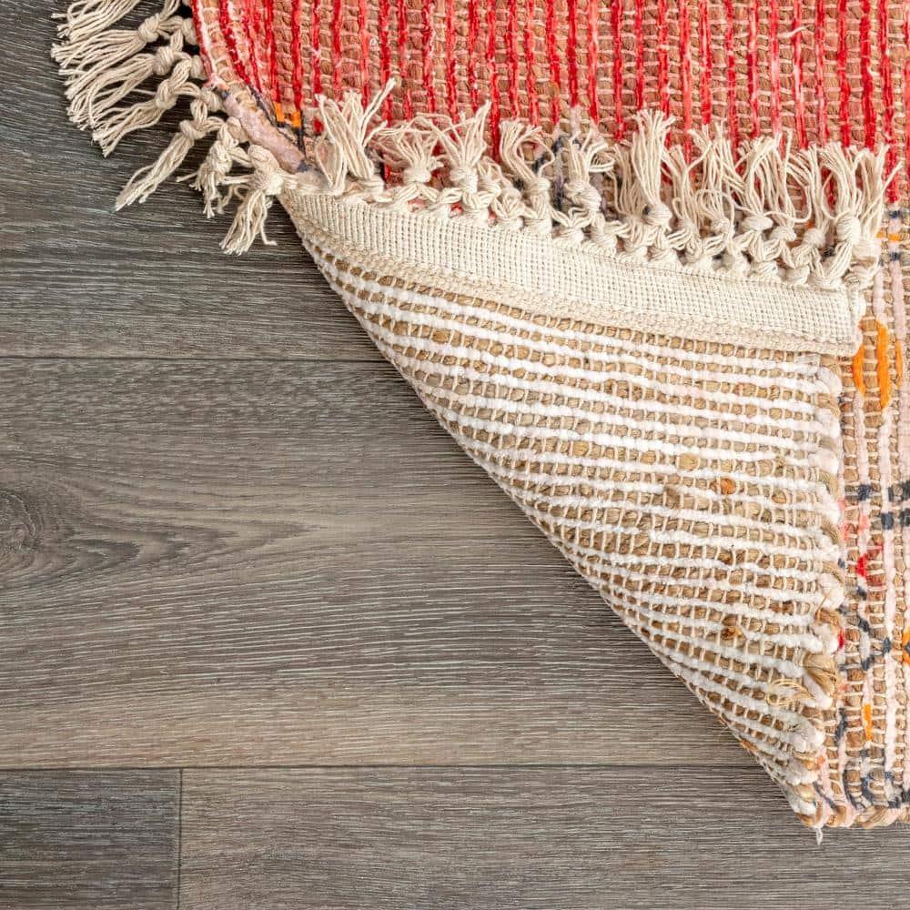 Nuloom Hermina Abstract 4x6 Jute Indoor Area Rug for Dining Room Rug Neutral Rug Living Room Rug Kitchen, Multicolor/Ivory