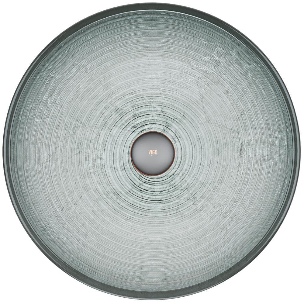 Russet Glass 17" L 17" W 6" H Round Vessel Bathroom Sink