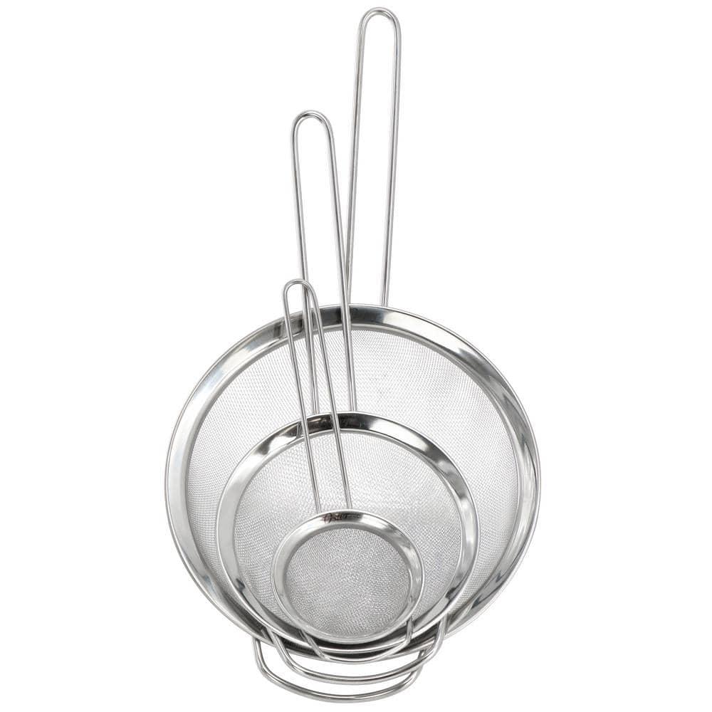 Oster Baldwyn 3 Piece Stainless Steel Mesh Strainer Set in Silver