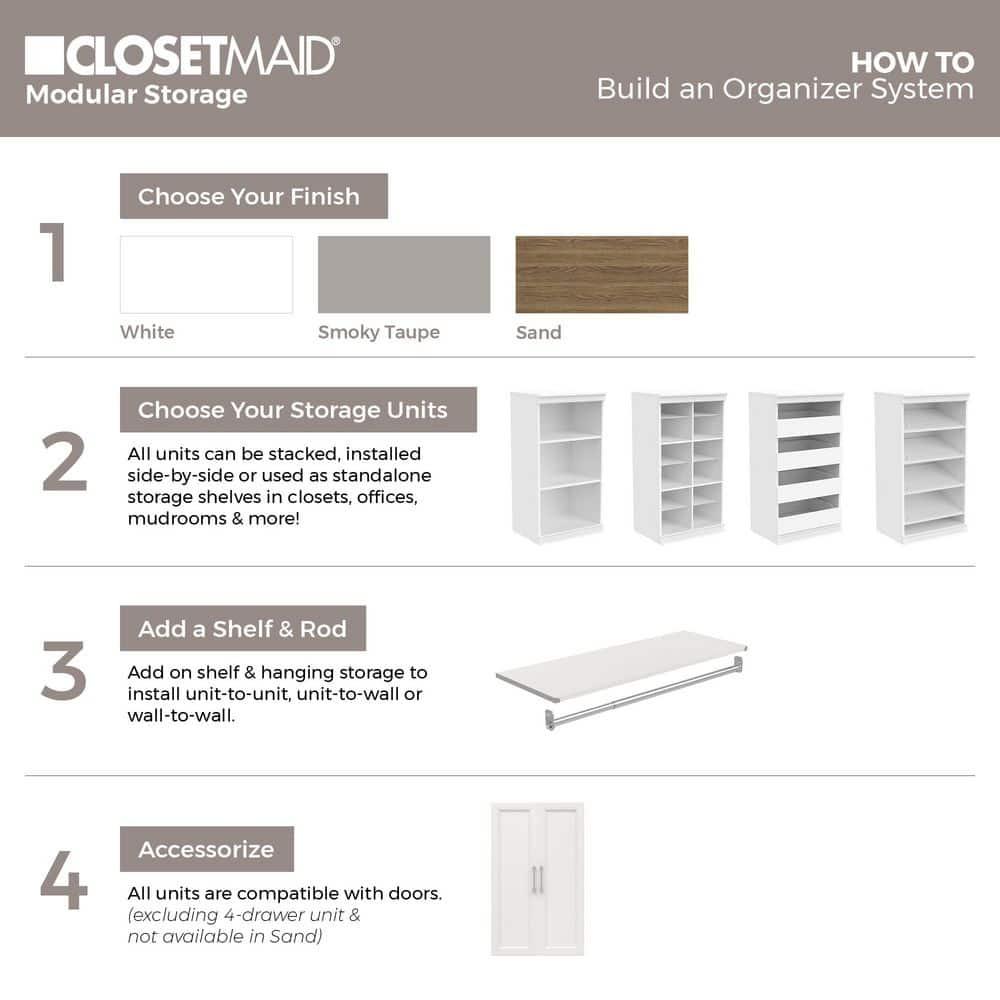 Modular Storage 36.02" W Shelf & Closet Rod