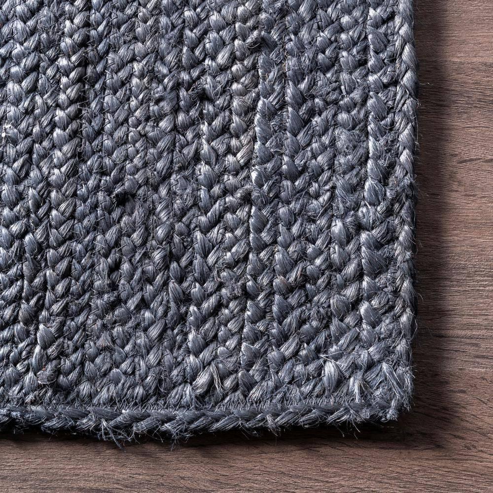 Nuloom 2x3 Rigo Jute Hand Woven Indoor Area Rug, Navy, Solid Farmhouse Design, Natural Fiber Bedroom, Living Room, Kitchen,