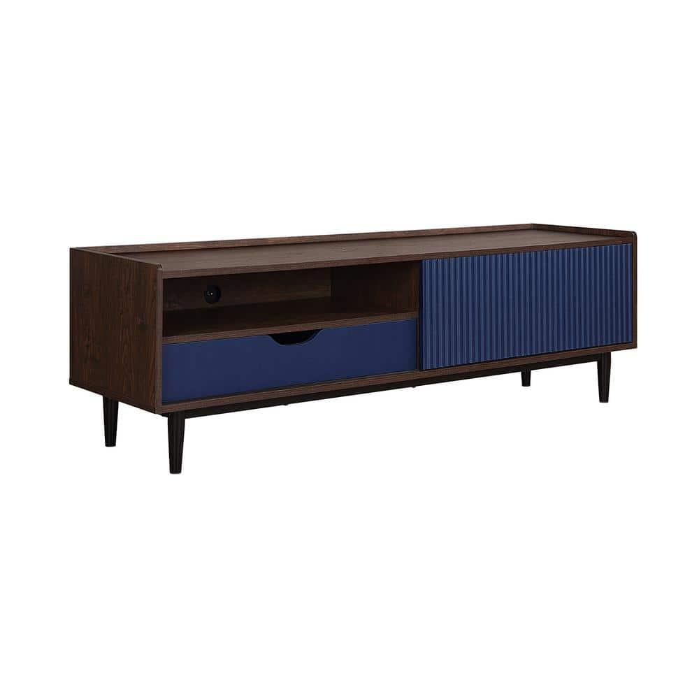 Duane Modern Ribbed TV Stand: Fits up to 55" Screens, Cable Management - Manhattan Comfort