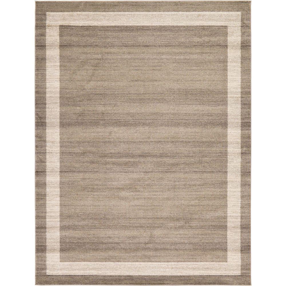 Unique Loom Del Mar Collection Area Rug - Maria (9' x 12' Rectangle Light Brown/Ivory)