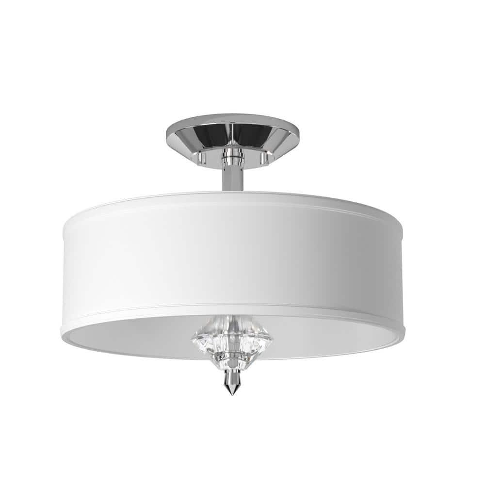 Palatial Chrome 15.75" Semi Flush Mount with Elongated Candles
