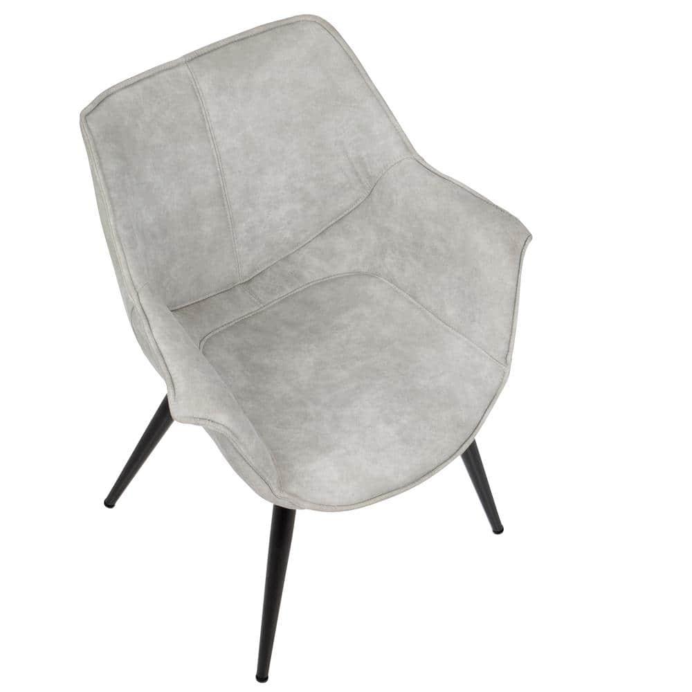 Set of 2 Wrangler Contemporary Accent Chair Light Gray - Lumisource: Suede-Like Upholstery, Metal Legs, Attached Cushions