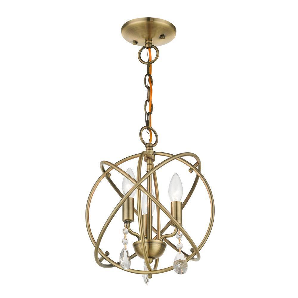 Livex Lighting Aria 3 - Light Chandelier in  Antique Brass