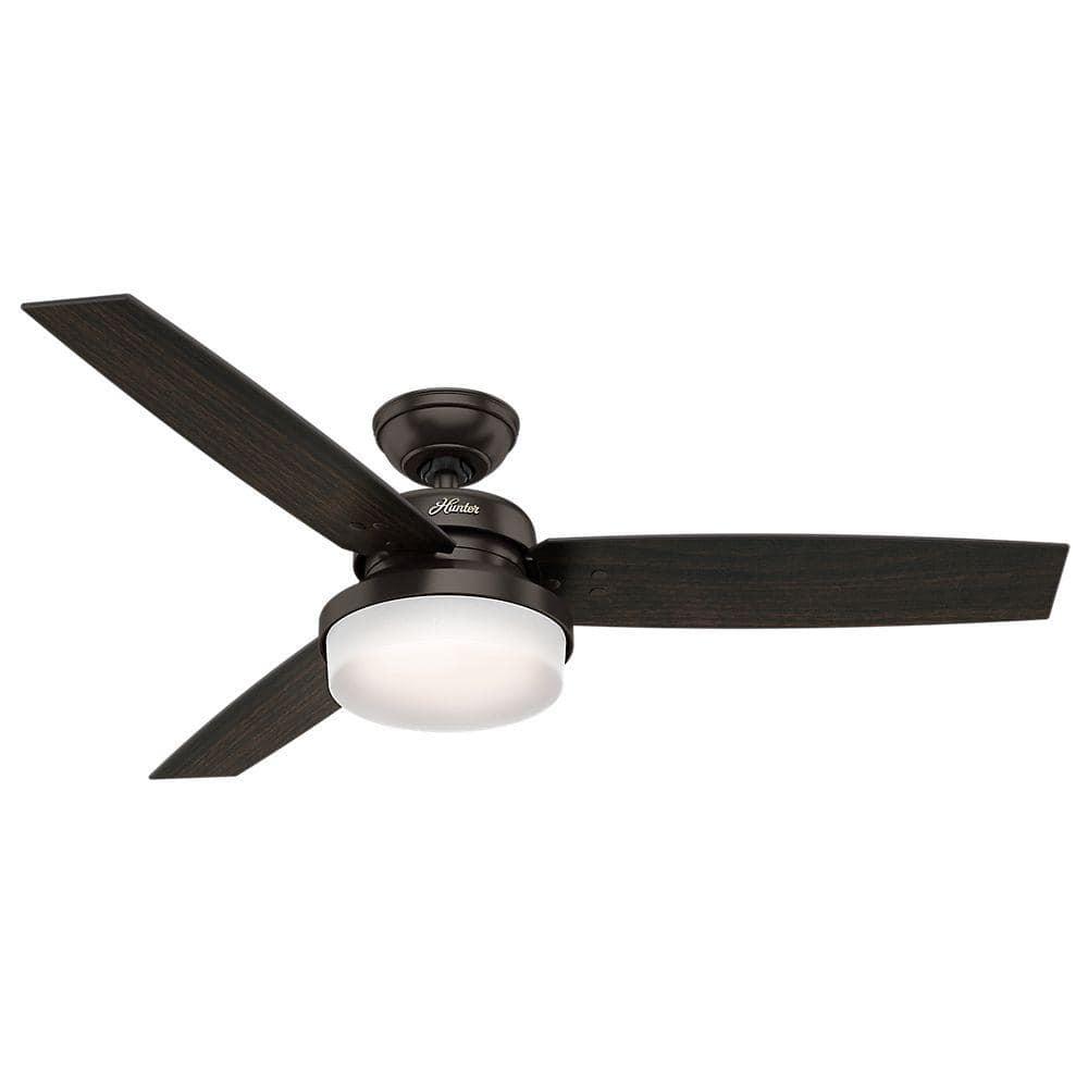 Hunter Fan 52" Sentinel 3 -Blade Standard Ceiling Fan with Remote Control and Light Kit Included