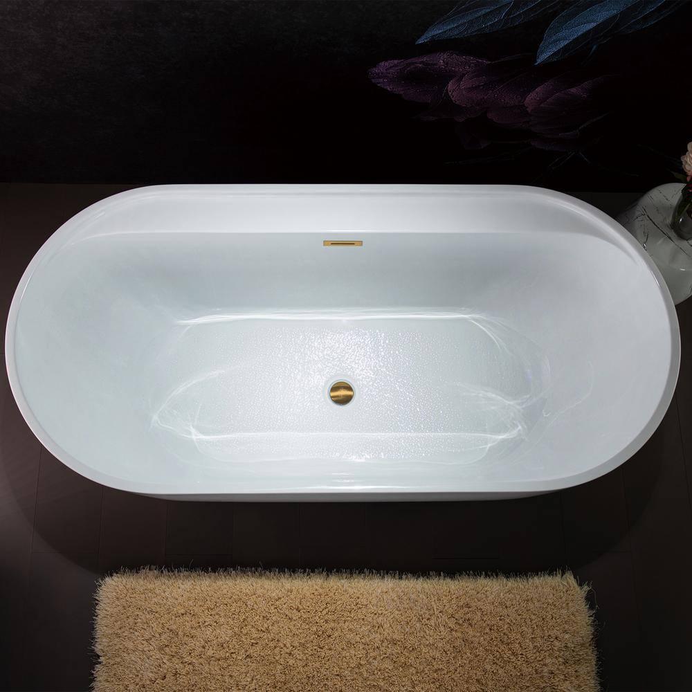 67" x 31.5" Freestanding Soaking Acrylic Bathtub