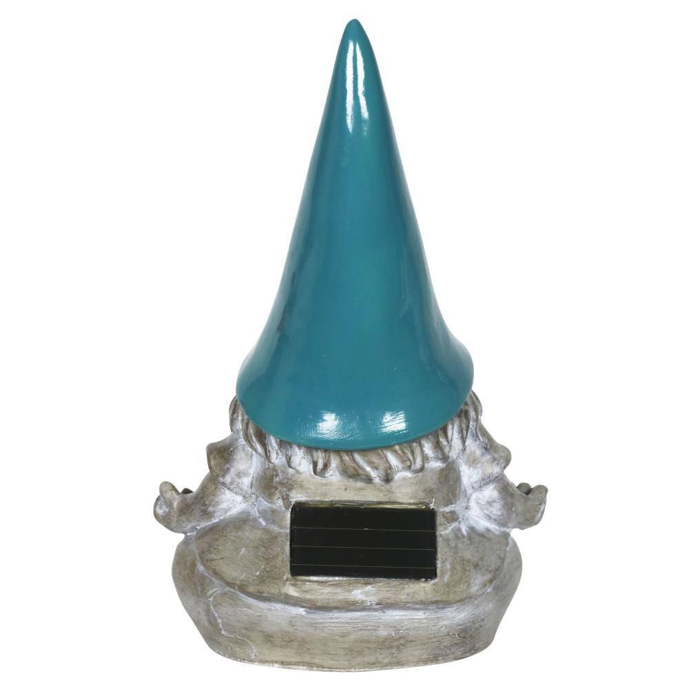 Exhart Exhart Good Time Solar Gnamaste Meditating Gnome Statue, 11 Inch
