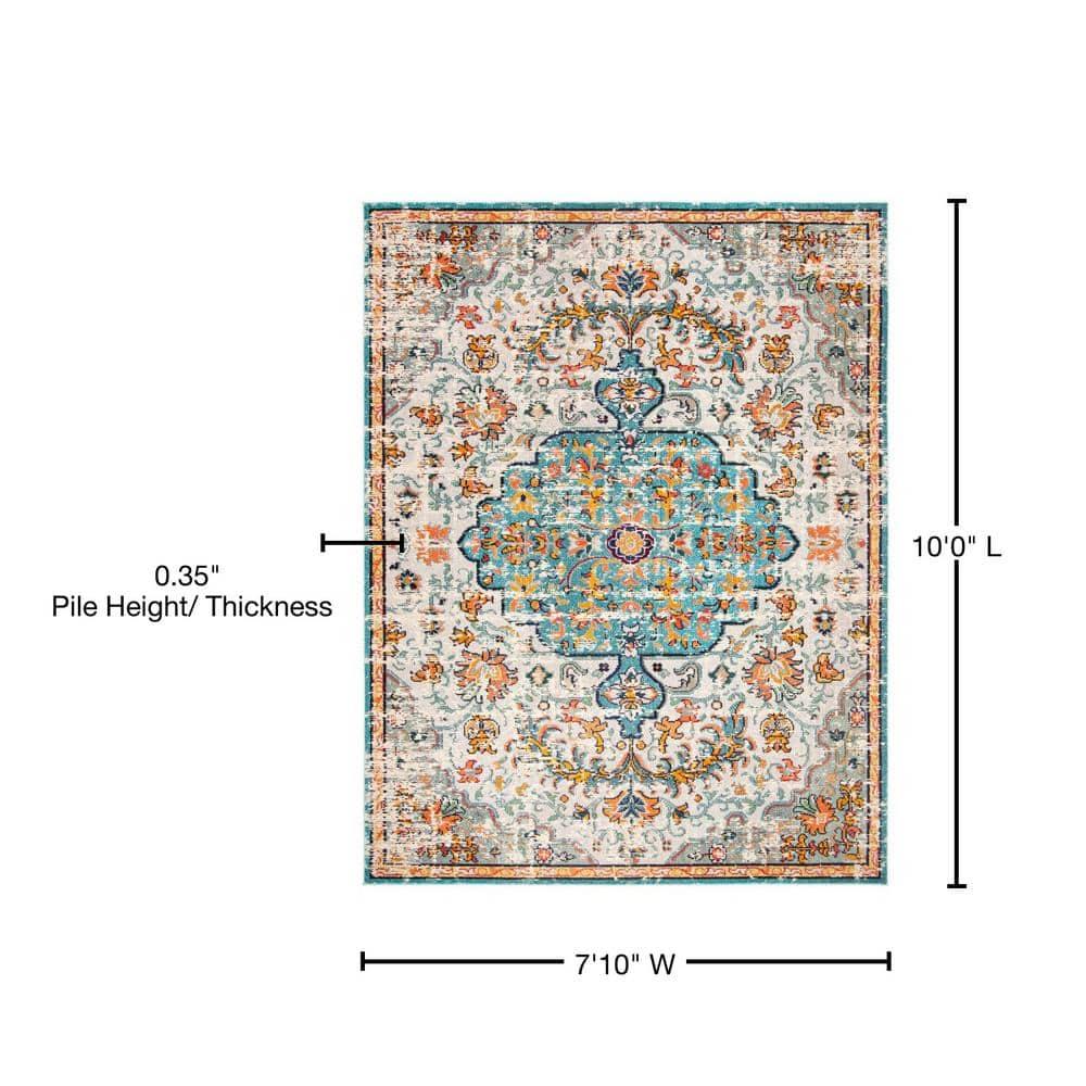 Madison MAD447 Power Loomed Indoor Area Rug - Grey/Light Blue - 8'x10' - Safavieh